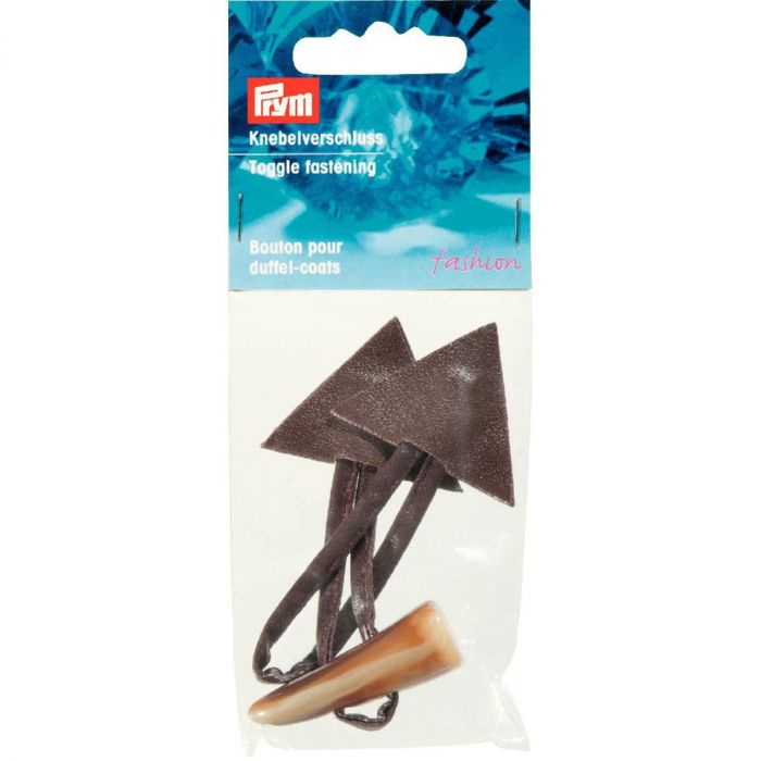 Toggle Fastening - Non Perf Edge, Brown: Prym