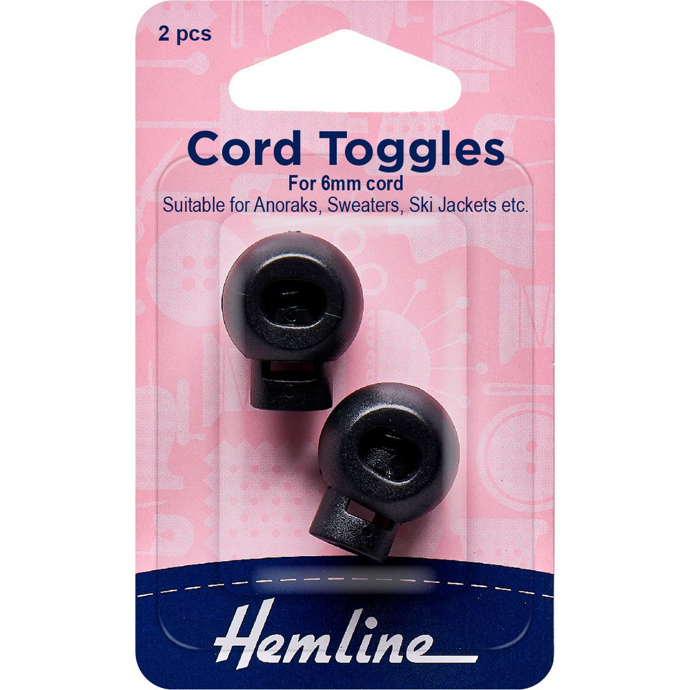 Boutons de serrage pour cordon de 6 mm 6 mm / 1/4 po Noir 2 pièces