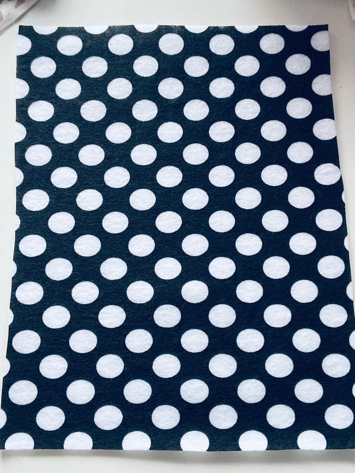 Polka Dot Felt Sheets - Black and White