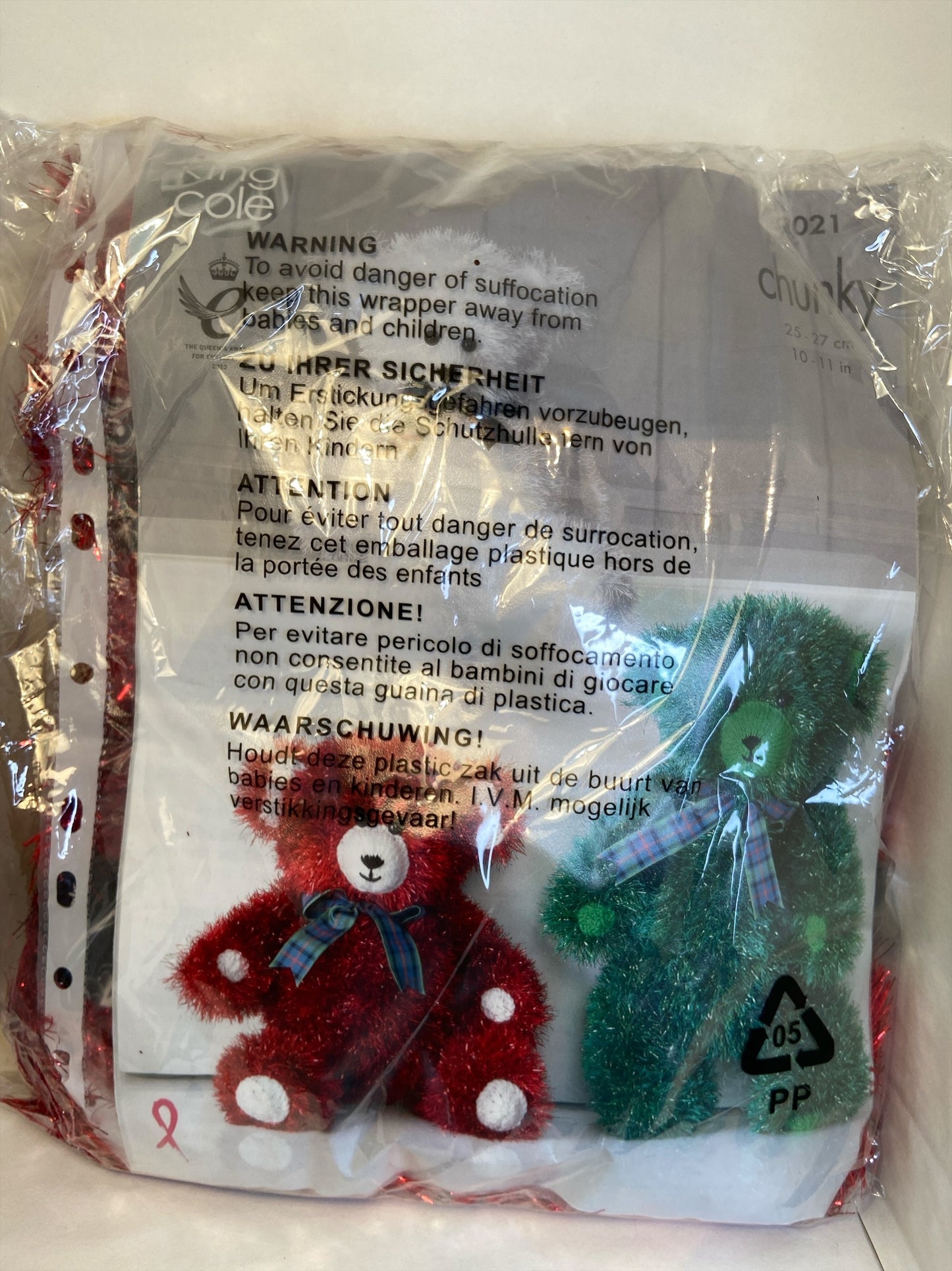 Kit de fils et patrons pour ours en peluche en tricot épais de King Cole