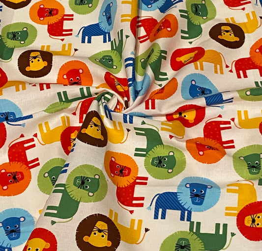 Lion Print Fabric - Fat Quarter