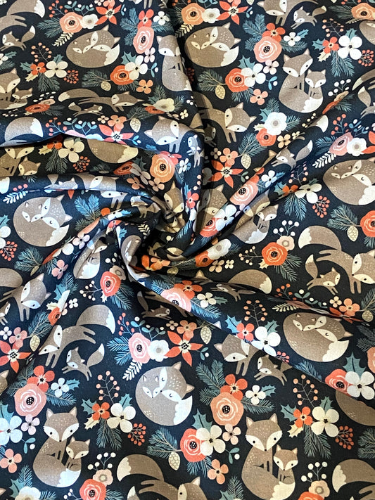 Foxes Floral by Little Johnny Fabrics