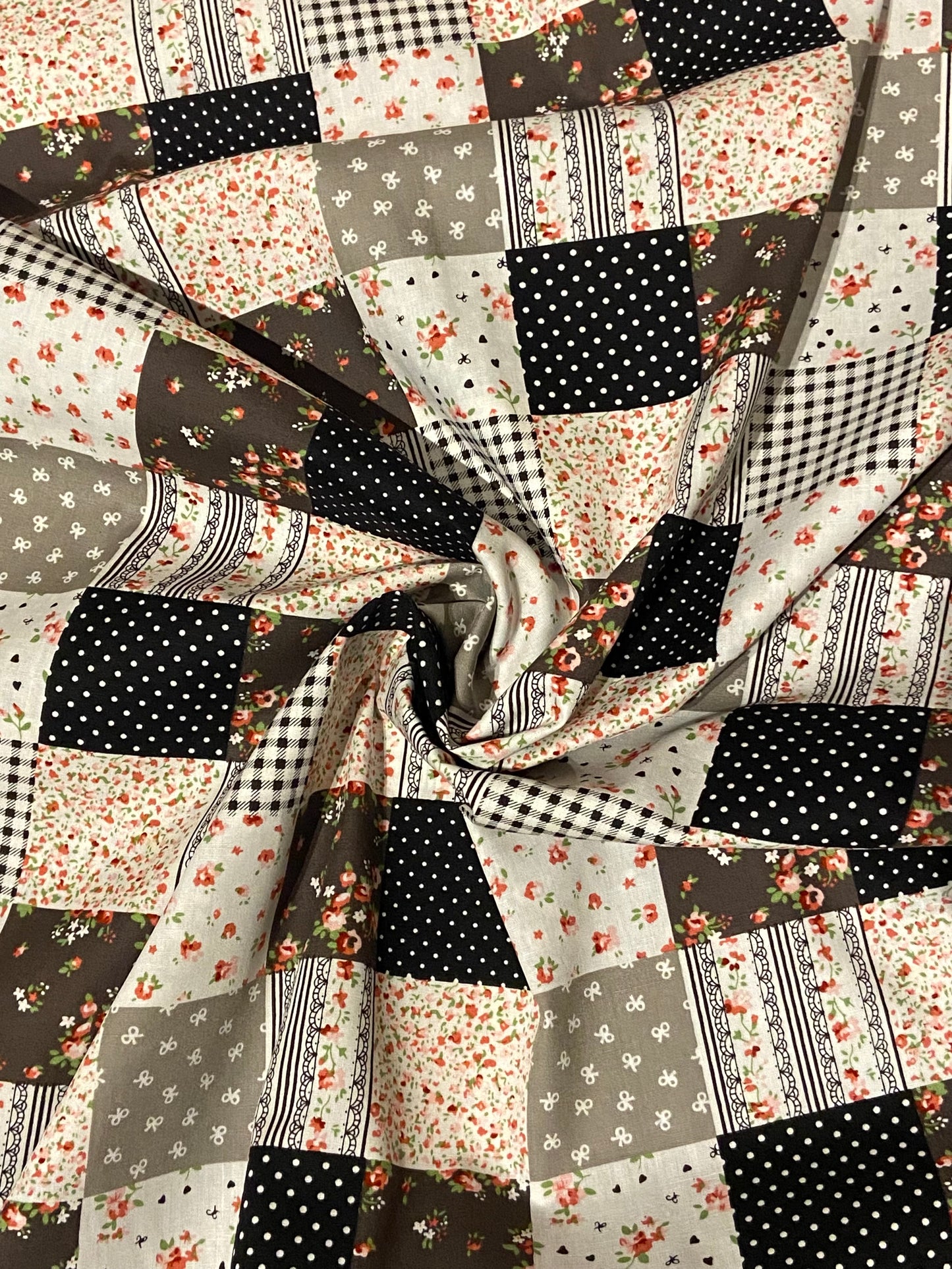 Tissu en coton patchwork