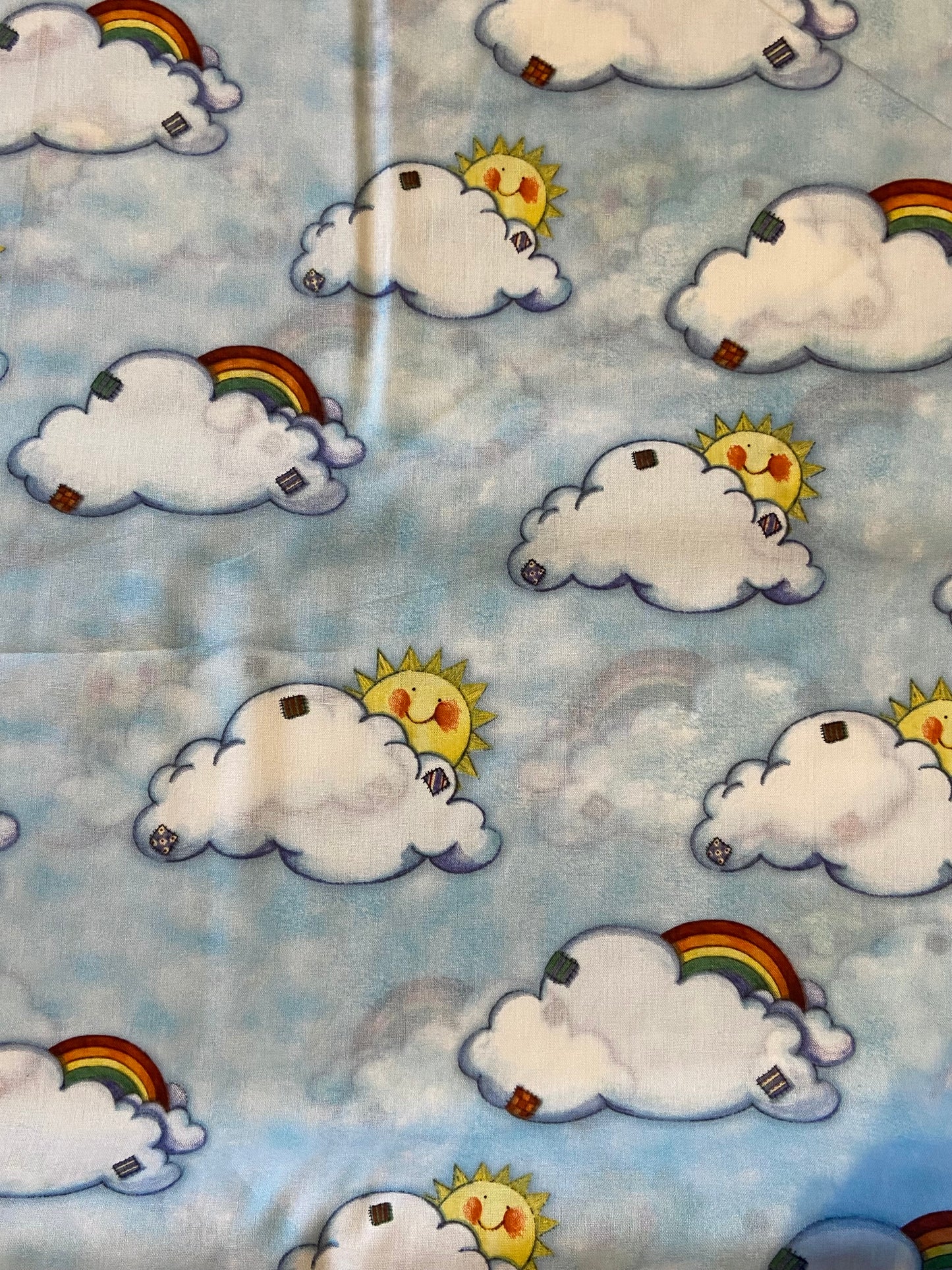 Noahs Ark Sunny Clouds Fabric - Fat Quarter