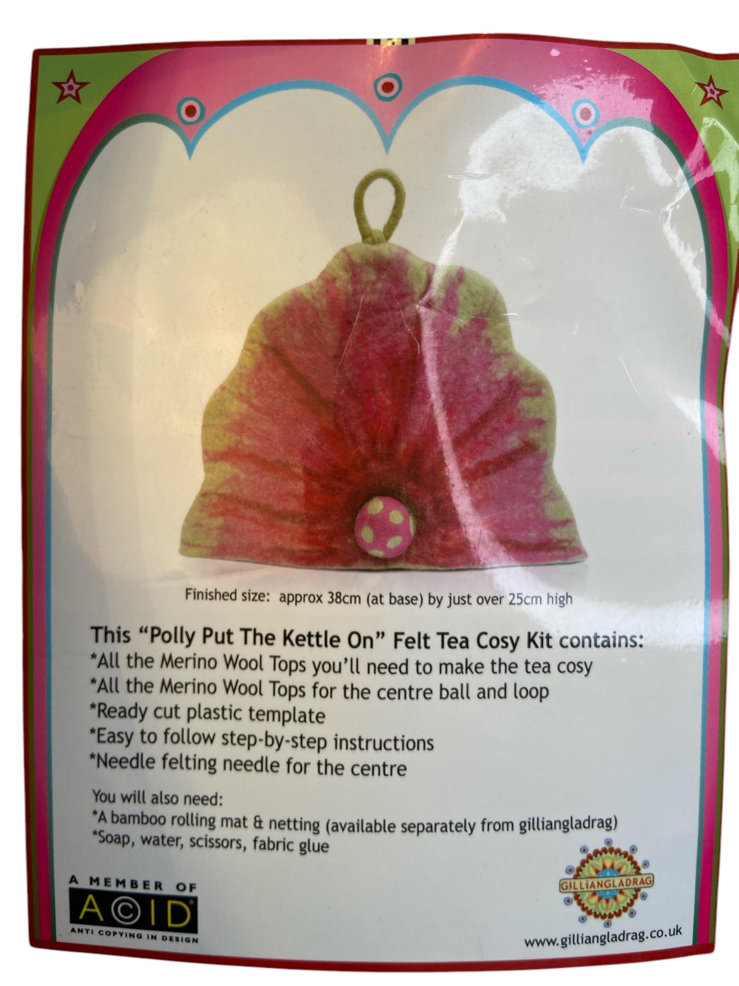 Gilliangladrag "Polly Put The Kettle On" Tea Cosy Felt Kit