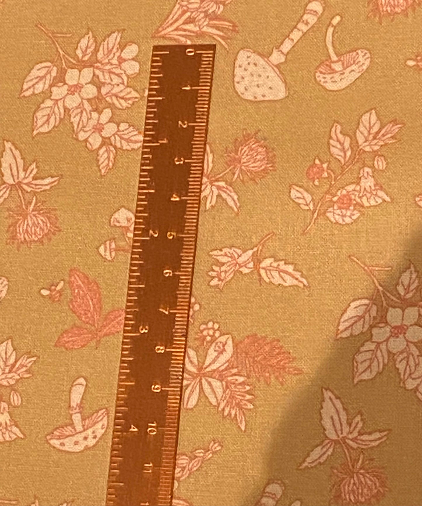 Tan Mushroom Print Fabric - Fat Quarter