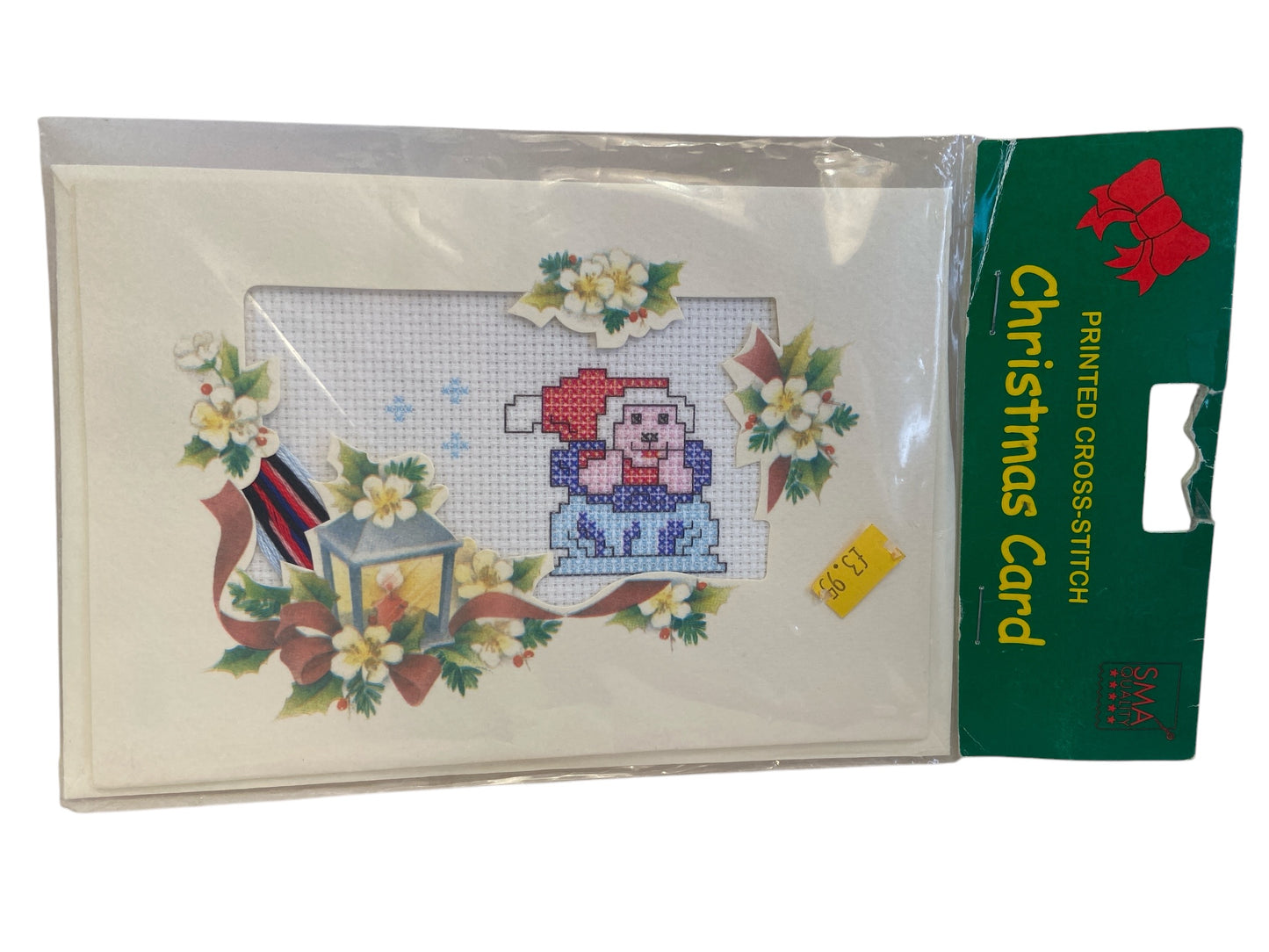 Carte de Noël au point de croix avec Père Noël
