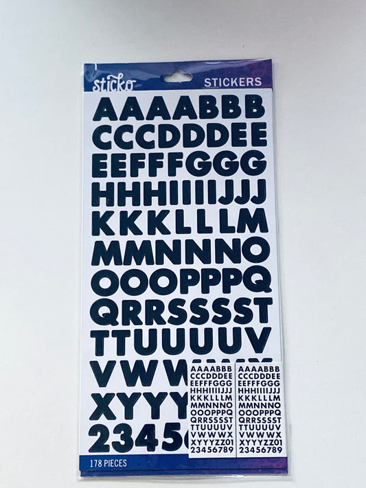 Black Alphabet Stickers