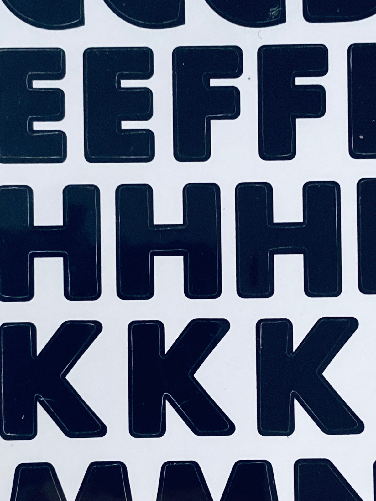 Black Alphabet Stickers