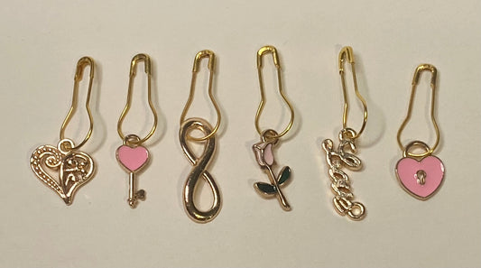 'True Loves Spell' Stitch Markers - Set of 6