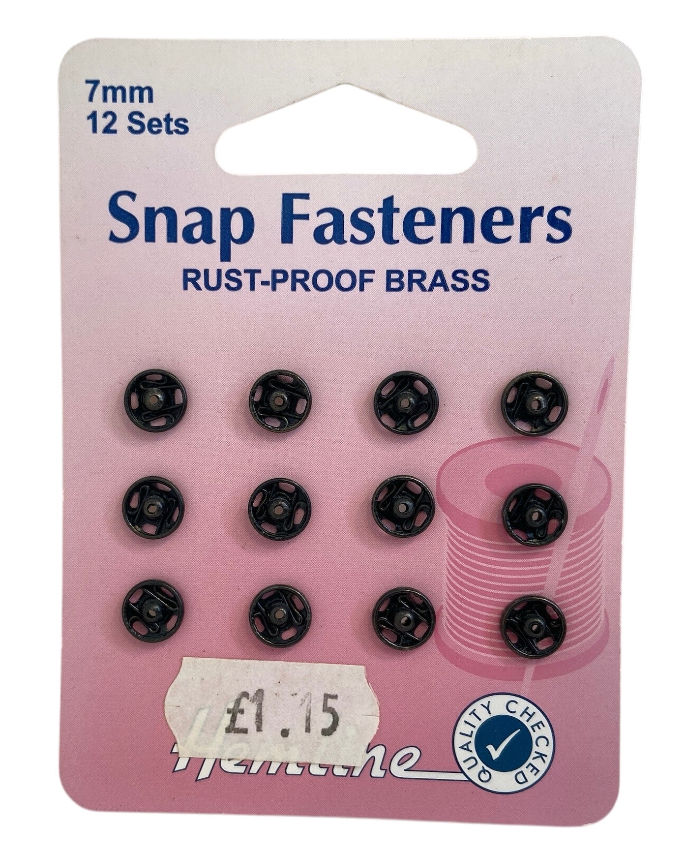 Snap Fasteners: Sew-on: Black: 7mm: Pack of 12 – Little Sew and Sew ...